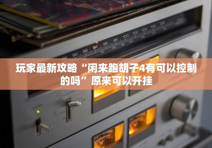 玩家最新攻略“闲来跑胡子4有可以控制的吗”原来可以开挂