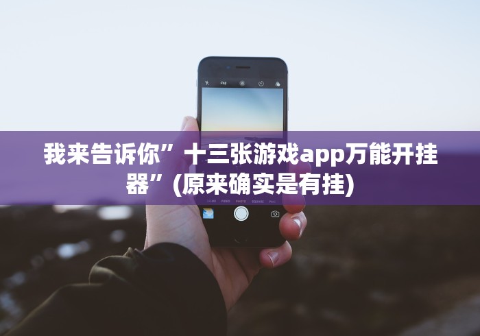 我来告诉你”十三张游戏app万能开挂器”(原来确实是有挂)