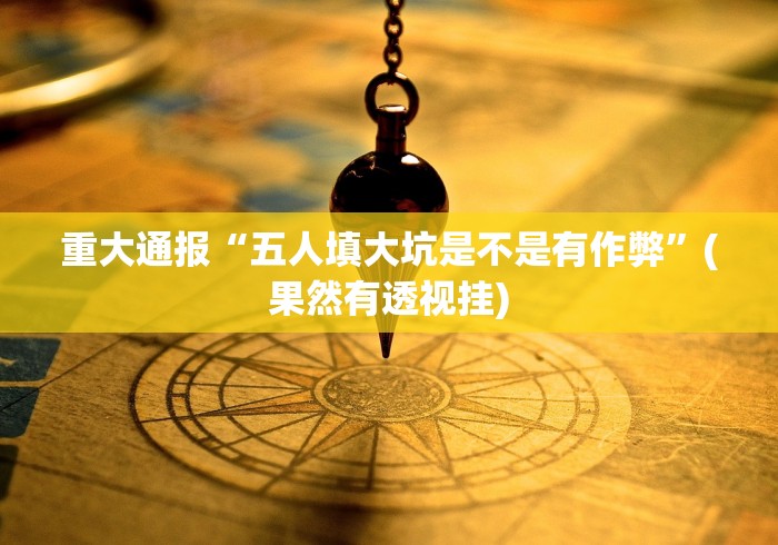 重大通报“五人填大坑是不是有作弊”(果然有透视挂)